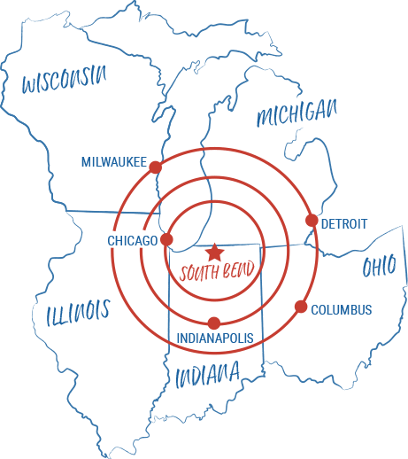 south bend map